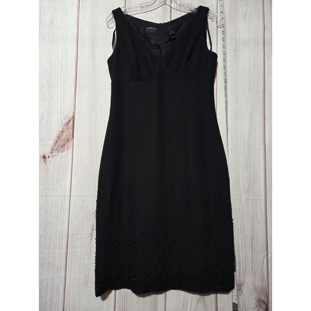 Liz Claiborne 8‎ Little Black Dress Sleeveless Beaded Cocktail Party